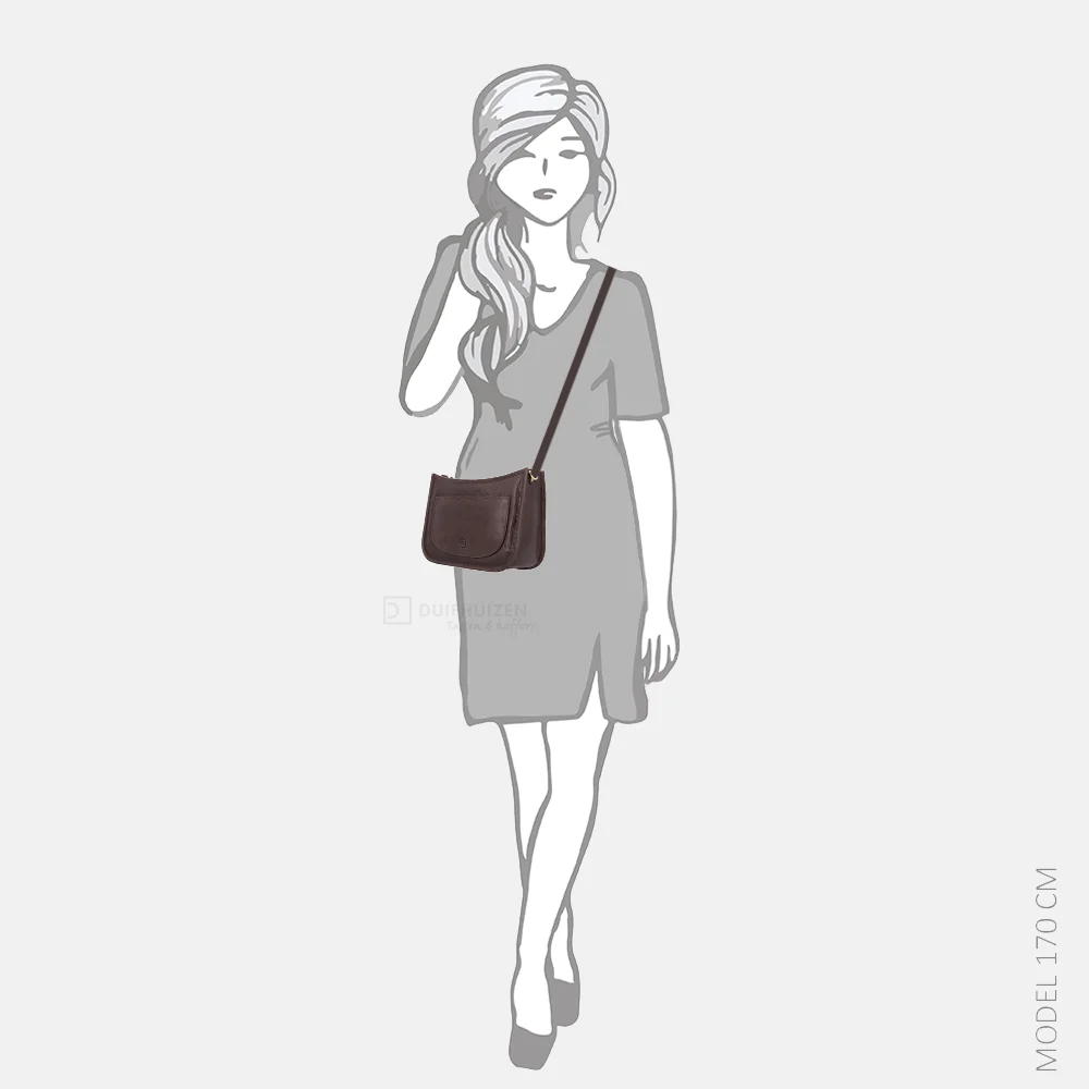 Hide & Stitches Jura crossbody tas donkerbruin bij Duifhuizen