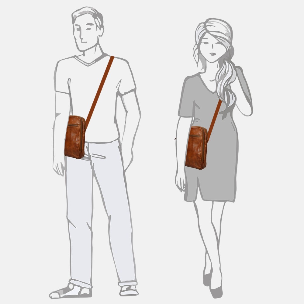 Bear Design crossbody tas M cognac bij Duifhuizen