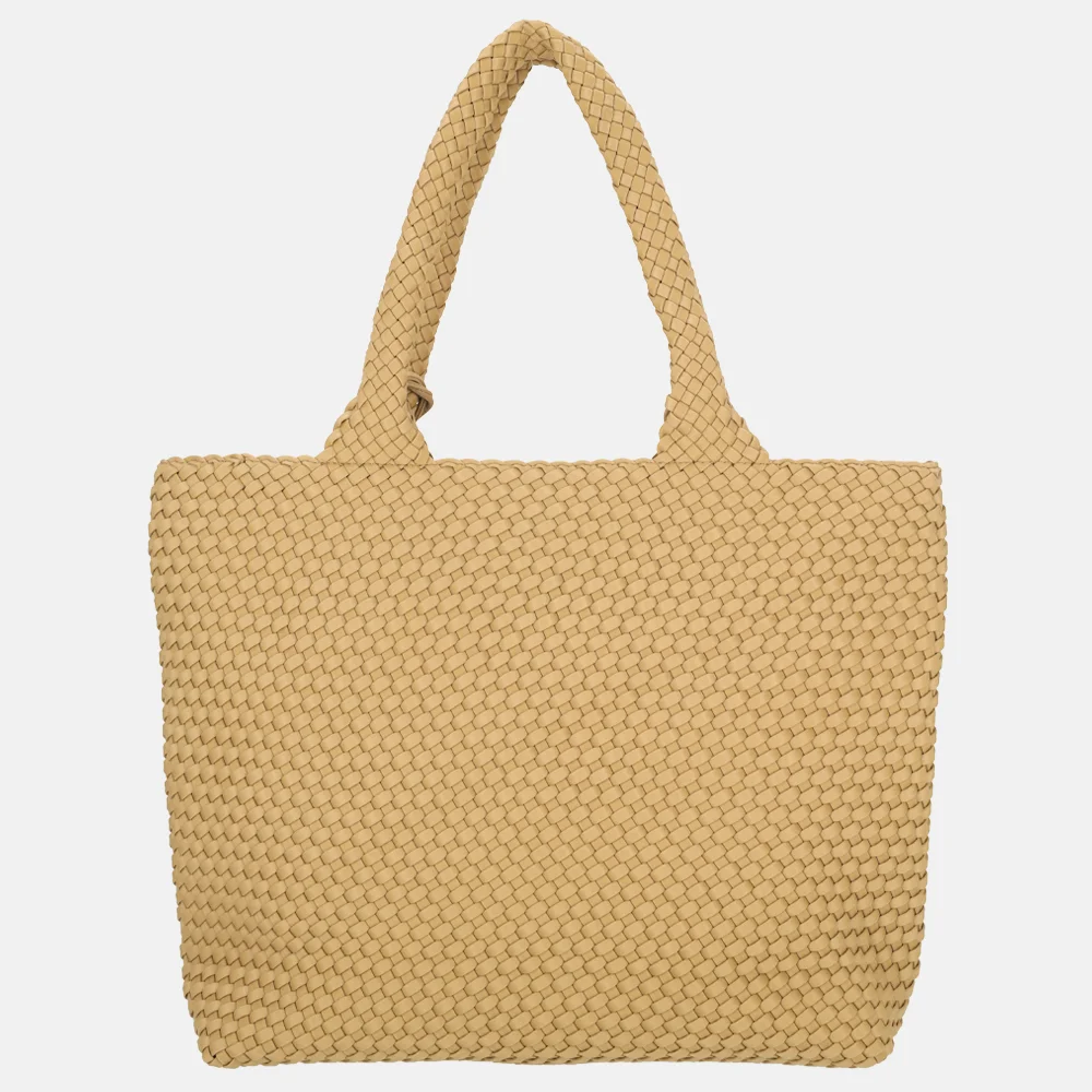 Laurent David Liz shopper gevlochten camel bij Duifhuizen