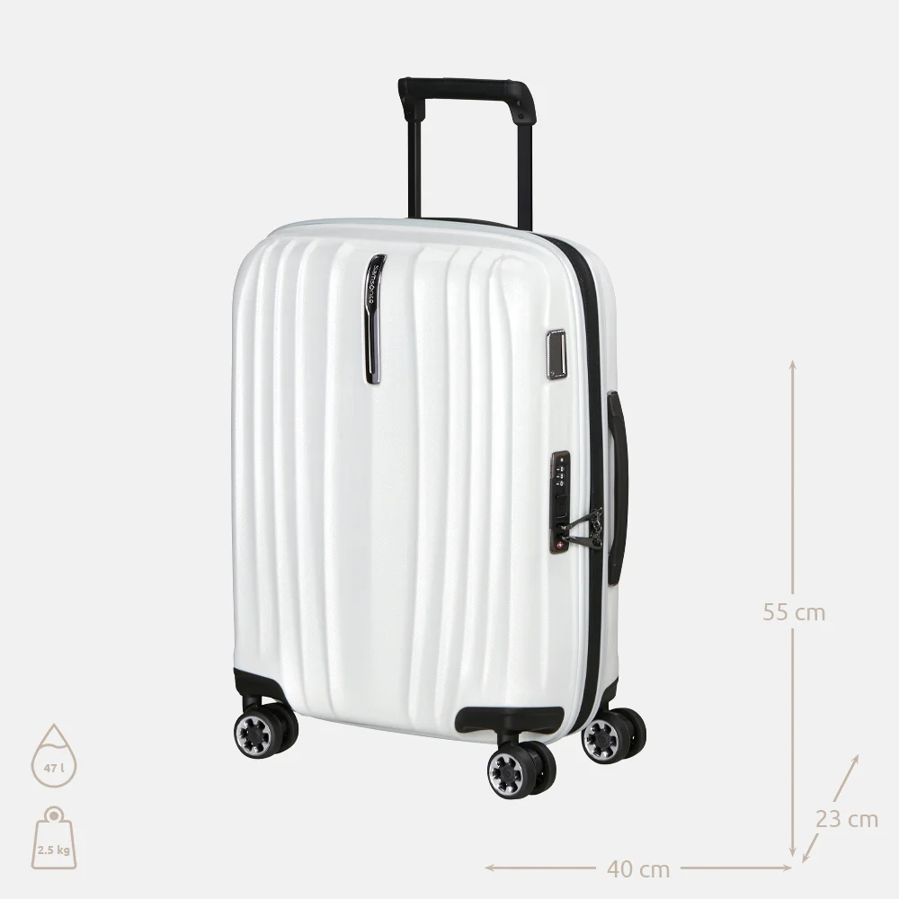 Samsonite Nexis spinner handbagage koffer 55 cm cotton white bij Duifhuizen