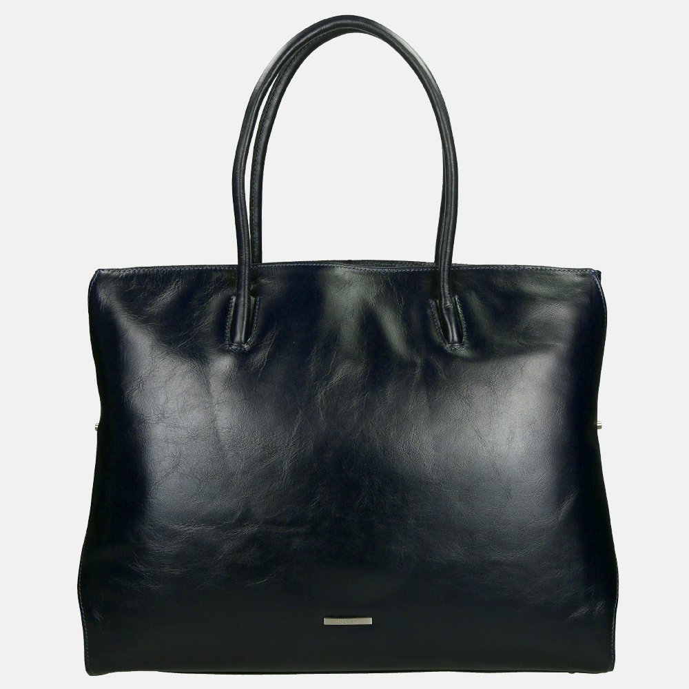 Claudio Ferrici Classico shopper 13.3 inch navy bij Duifhuizen