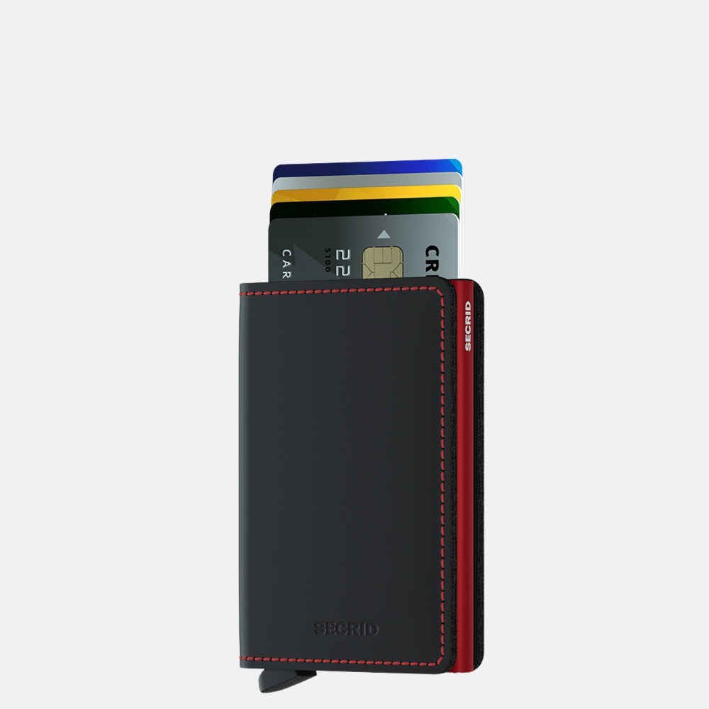 Secrid Slimwallet pasjeshouder matte black red bij Duifhuizen