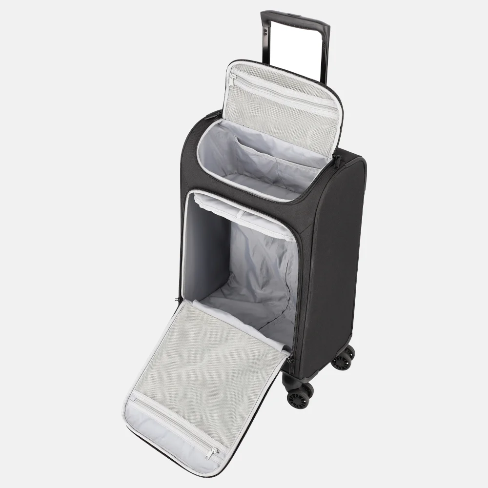 Travelite toploader handbagage koffer 55 cm black bij Duifhuizen