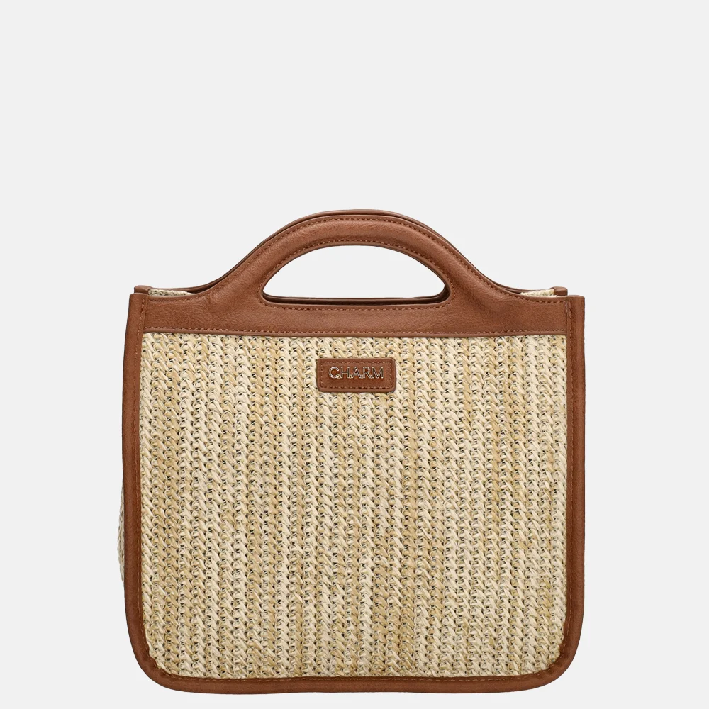 Charm London Hillingdon handtas beige/cognac bij Duifhuizen