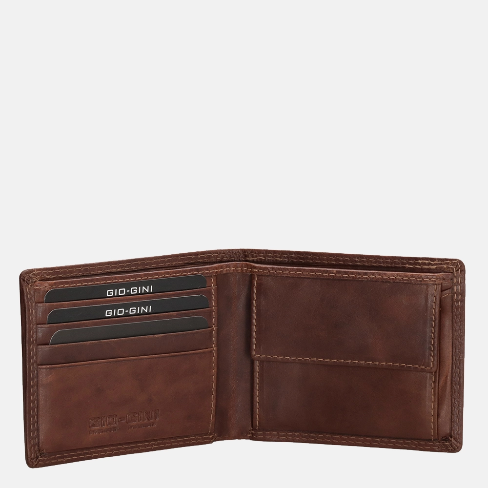 Gio Gini billfold portemonnee S brown bij Duifhuizen