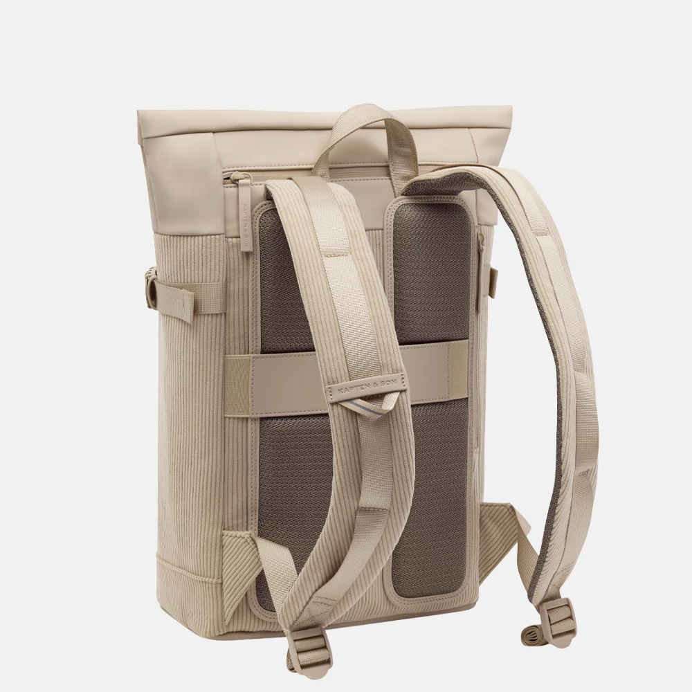 Kapten & Son Helsinki Pro Corduroy rugzak 15 inch dusty sand bij Duifhuizen