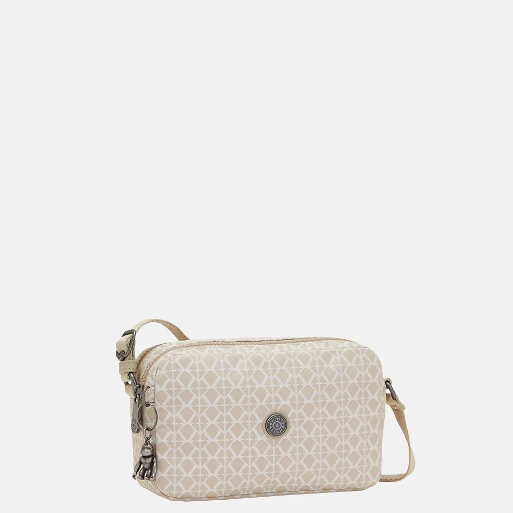 Kipling Milda crossbody tas signature beige bij Duifhuizen