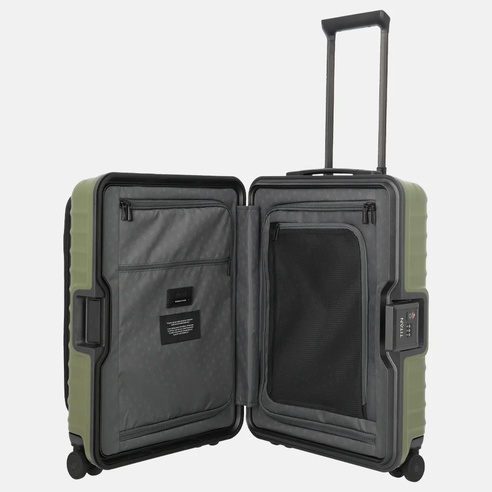 Titan Upgrade Overseas handbagage koffer frontpocket 55 cm forest green bij Duifhuizen