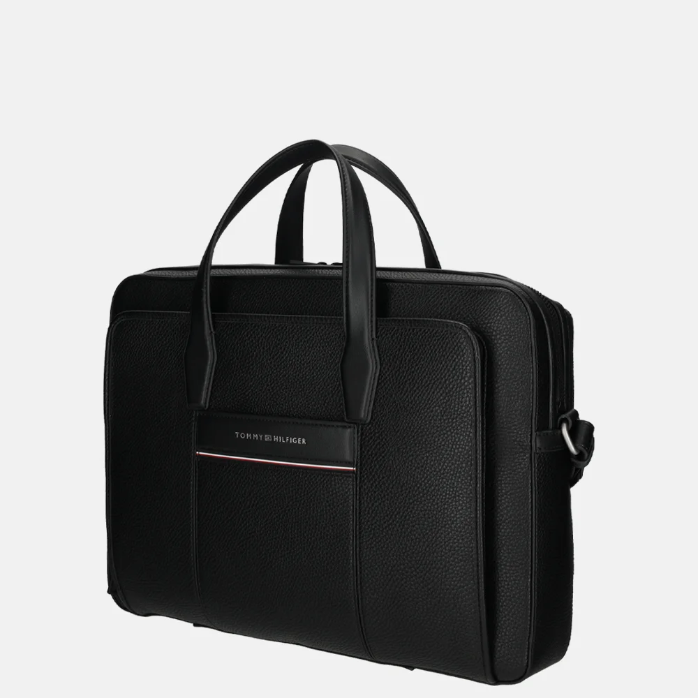 Tommy Hilfiger Corp slim computer bag laptoptas black bij Duifhuizen