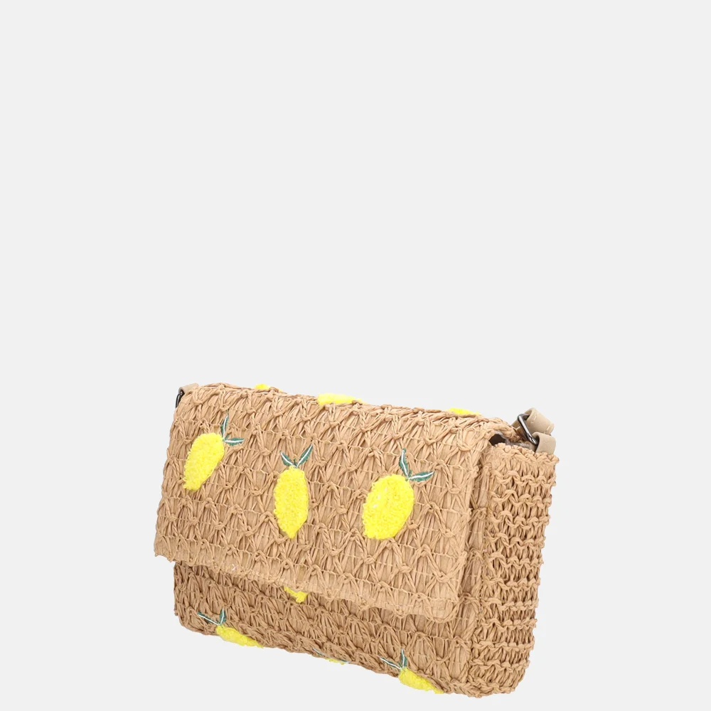 Zebra Trends rieten crossbody tas lemon bij Duifhuizen
