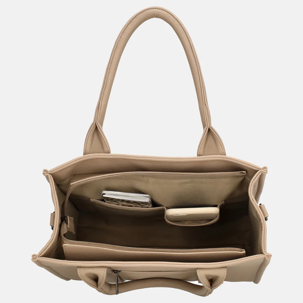 Charm London Debossed shopper M zand bij Duifhuizen