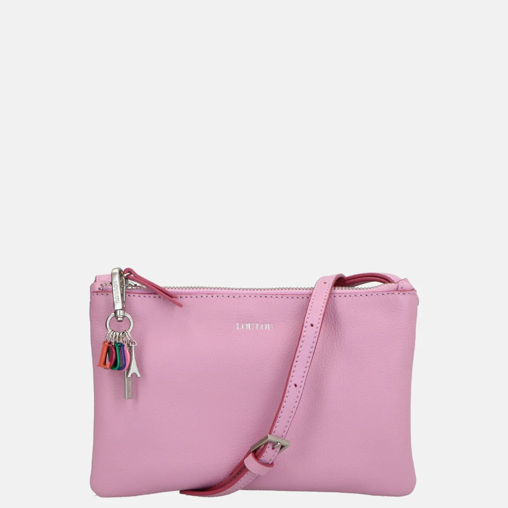 Loulou Essentiels Camille crossbody tas kobi pink bij Duifhuizen