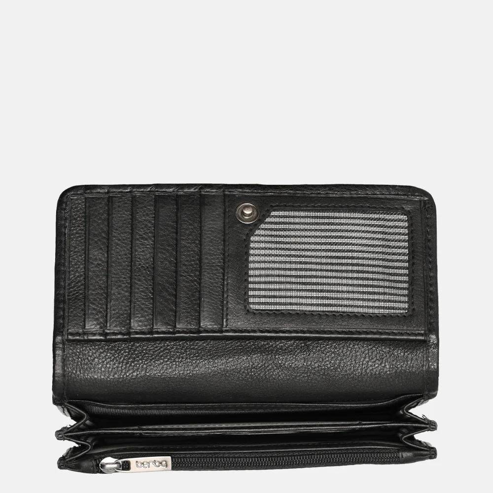 Berba Lucca overslag portemonnee M black bij Duifhuizen