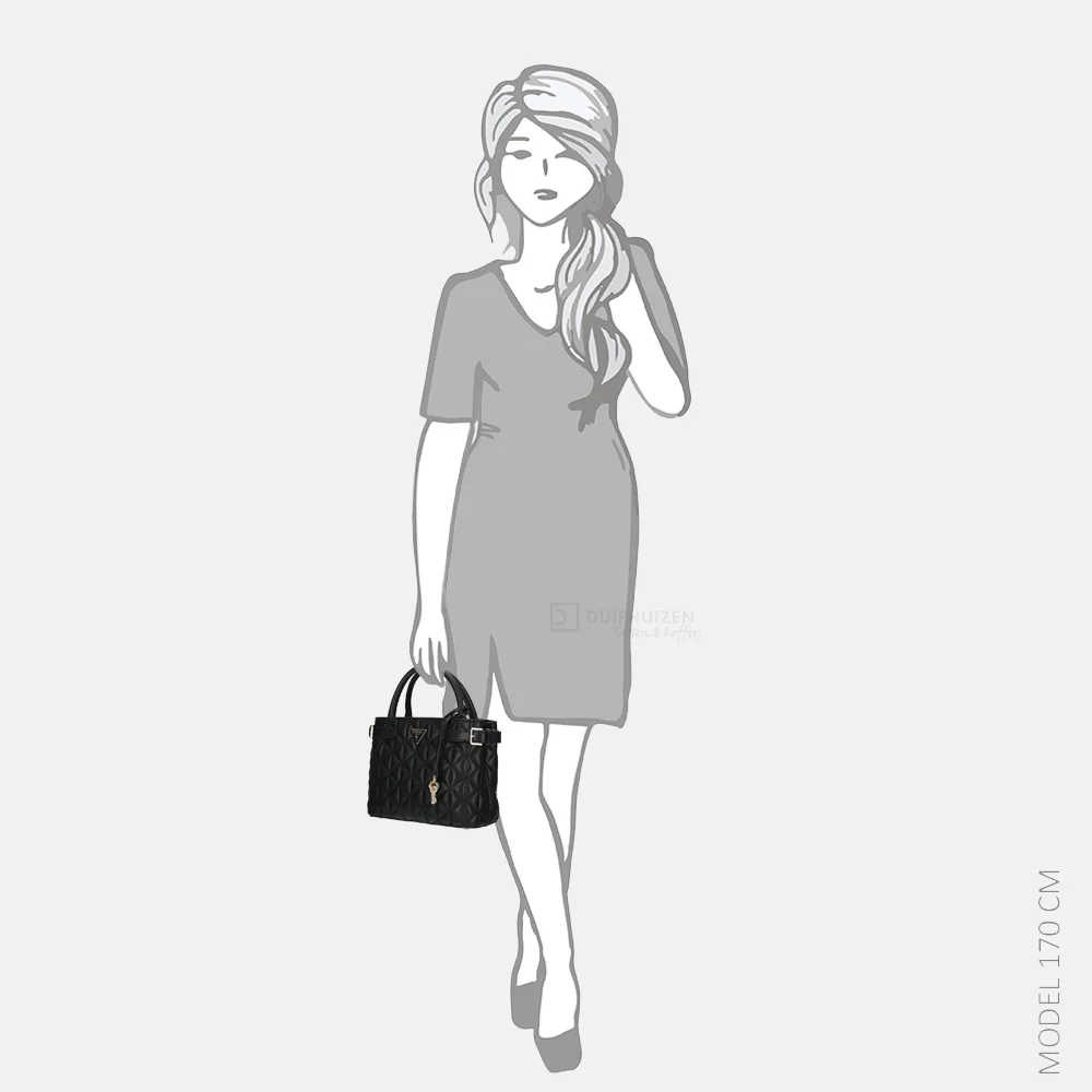 Guess Paisleigh satchel handtas S black bij Duifhuizen