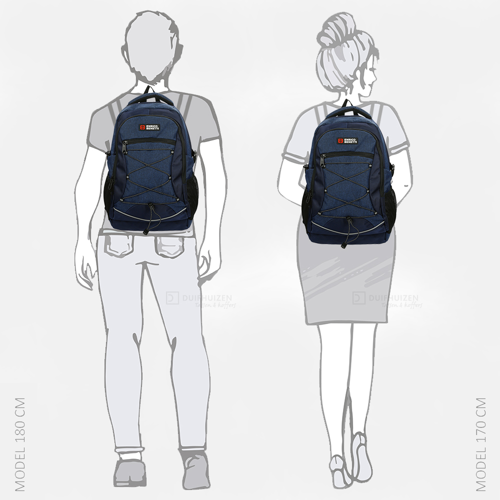 Enrico Benetti Yellow Stone rugzak 13 inch blauw bij Duifhuizen