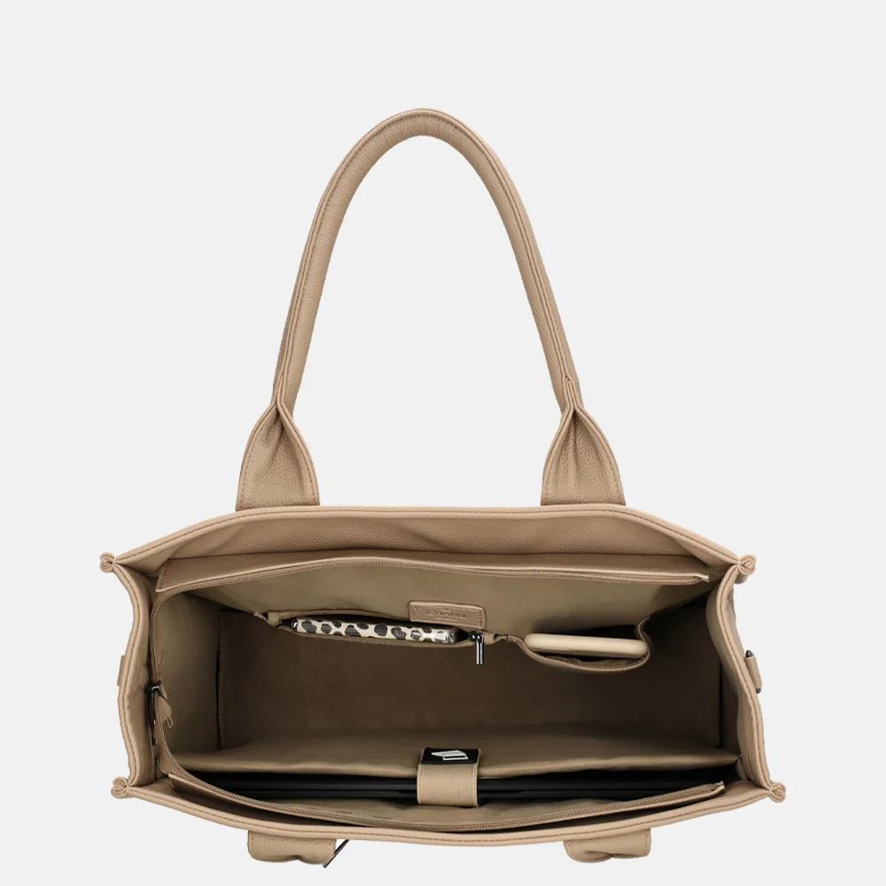 Charm London laptoptas 15 inch zand bij Duifhuizen