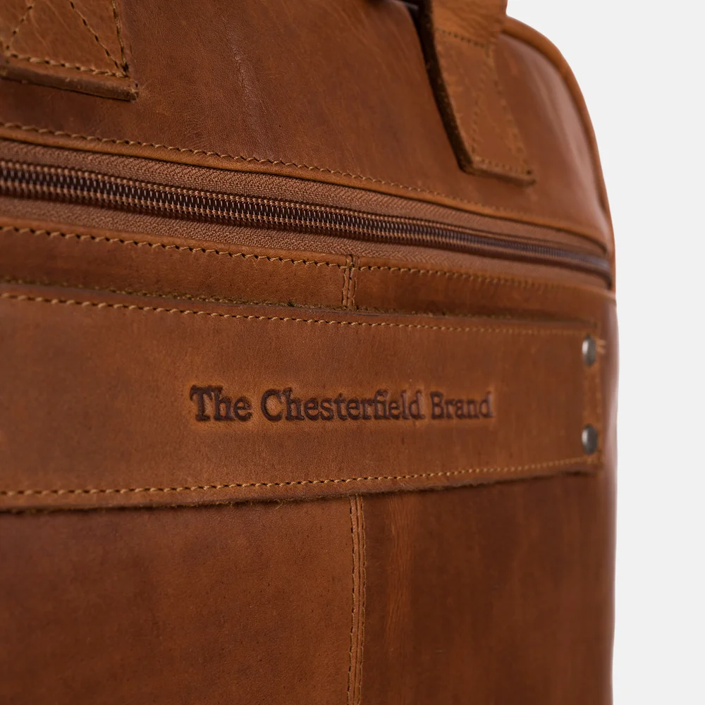 Chesterfield Calvi laptoptas 15.6 inch cognac bij Duifhuizen