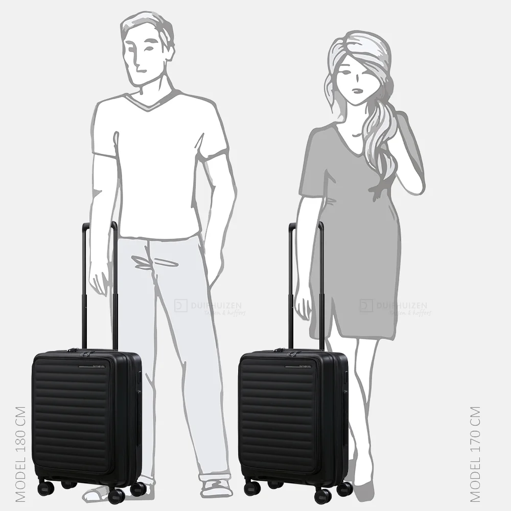 Samsonite Restackd frontpocket handbagage koffer 55 cm black bij Duifhuizen