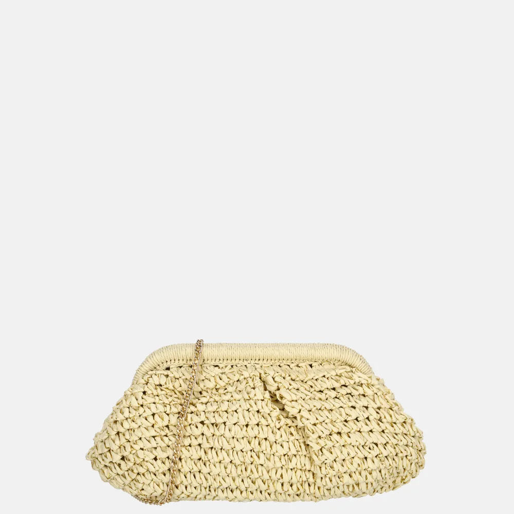 Flora & Co clutch riet beige