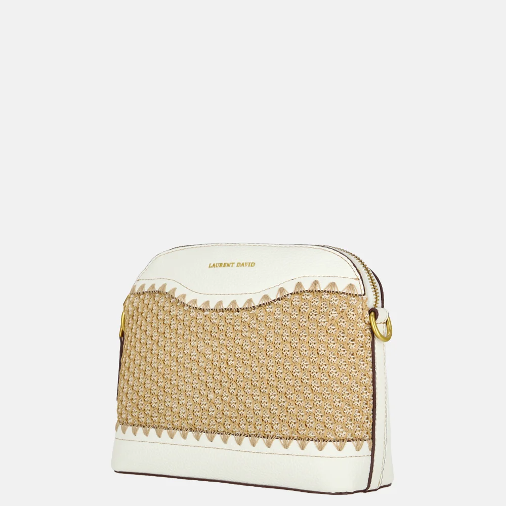 Laurent David Rosa crossbody tas raffia white bij Duifhuizen