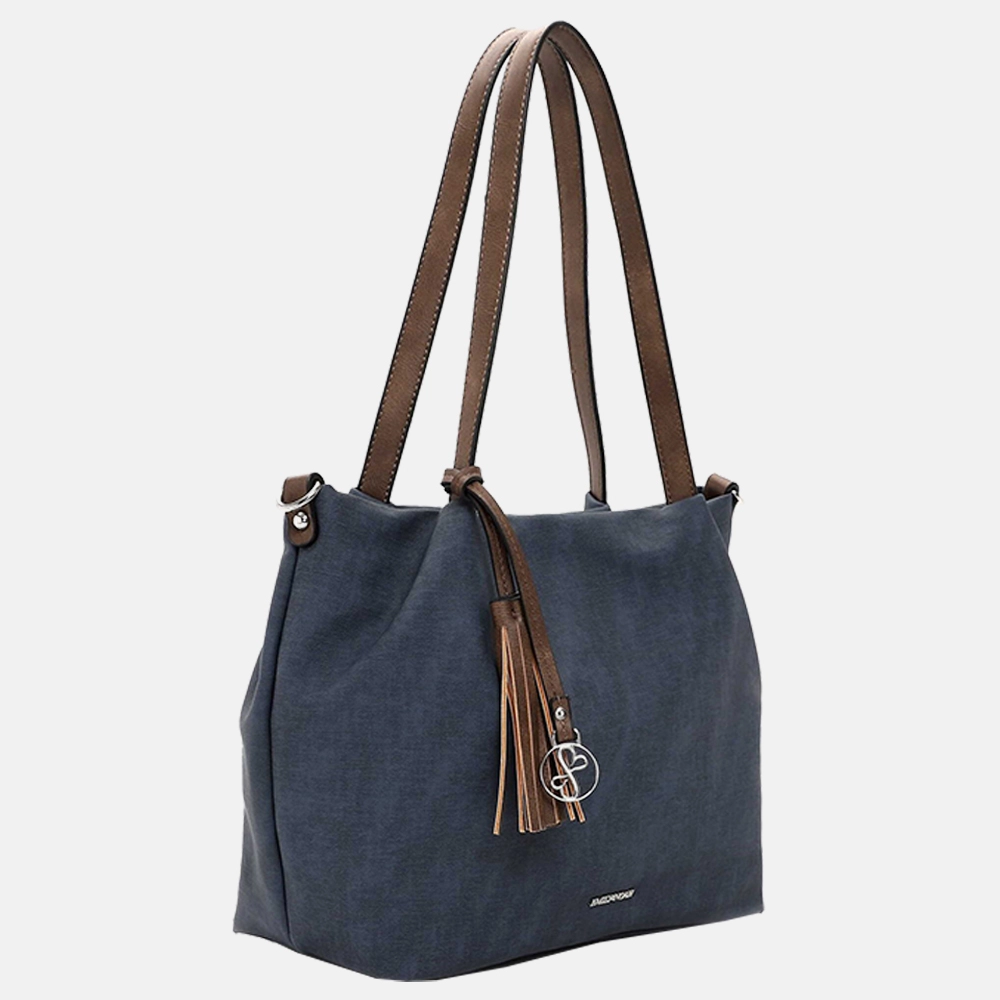 Emily & Noah Elke shopper blue/taupe bij Duifhuizen