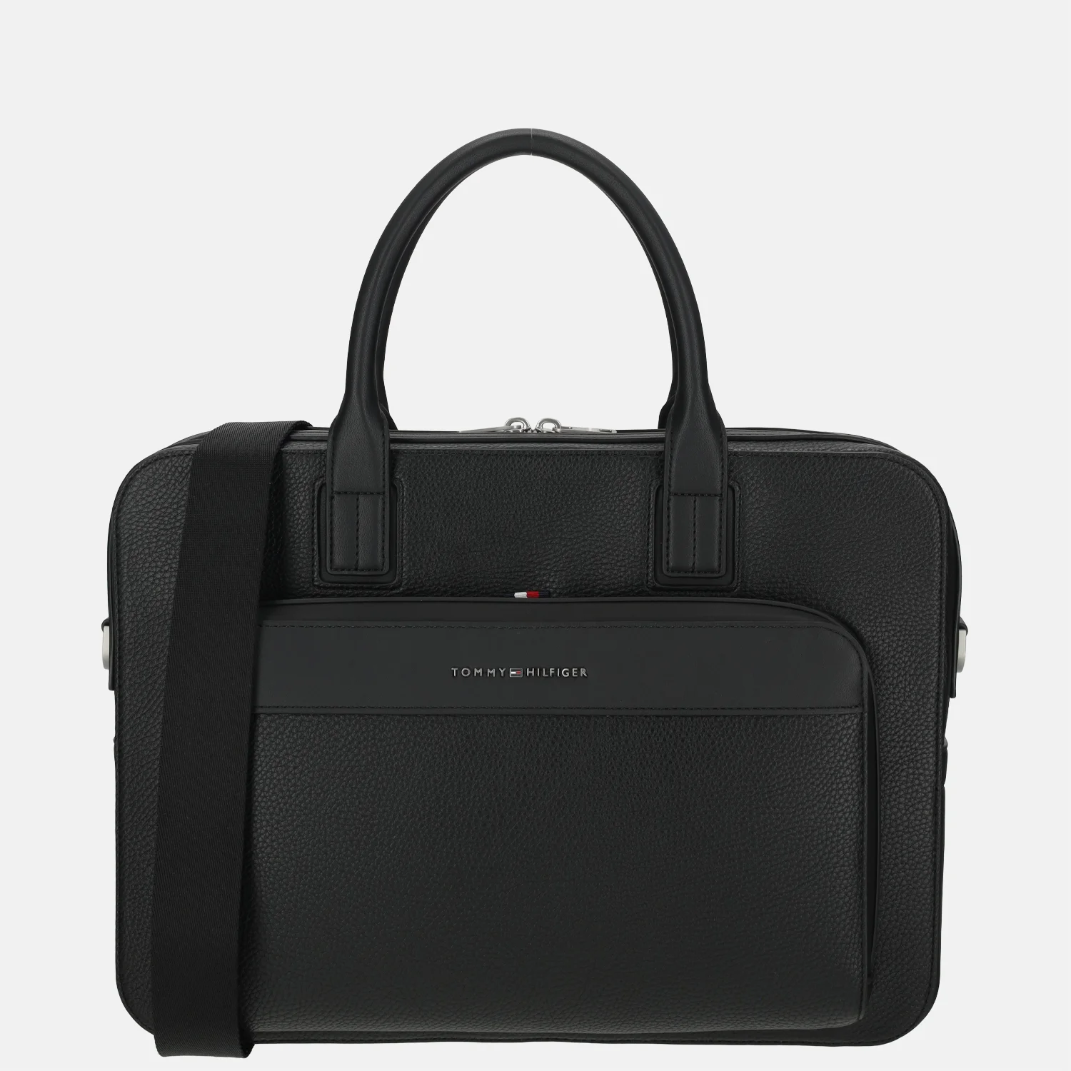 Tommy Hilfiger central slim computer bag laptoptas black bij Duifhuizen