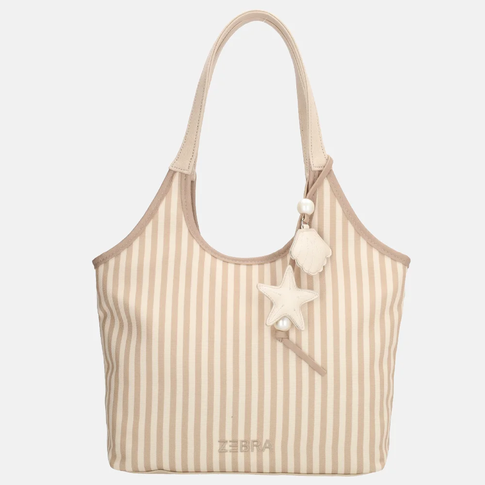 Zebra Trends Mira shopper streep M creme bij Duifhuizen