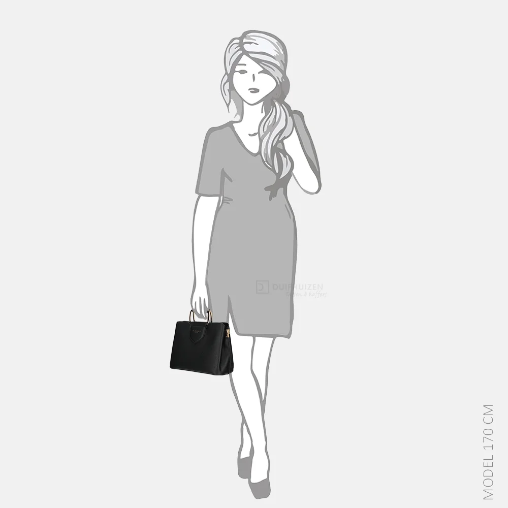 Flora & Co handtas S black bij Duifhuizen