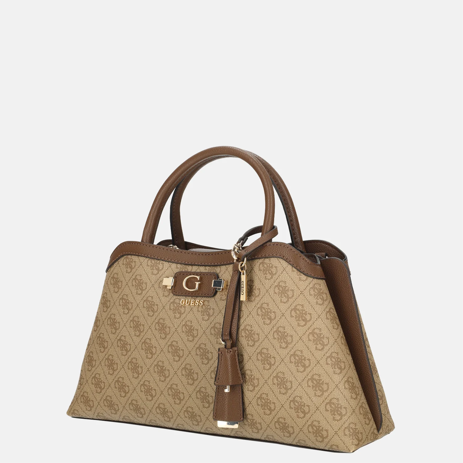 Guess Lindsey girlfriend handtas latte logo bij Duifhuizen