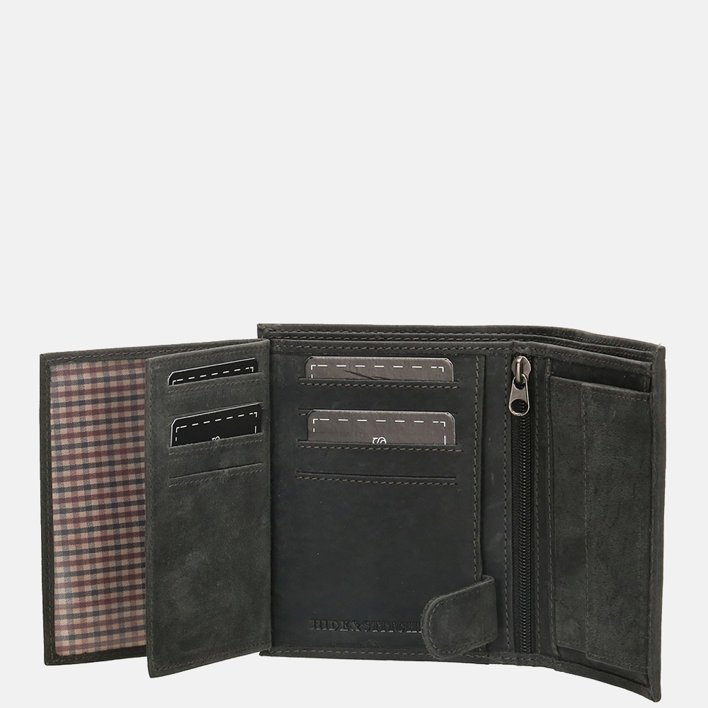 Hide & Stitches Idaho billfold black bij Duifhuizen