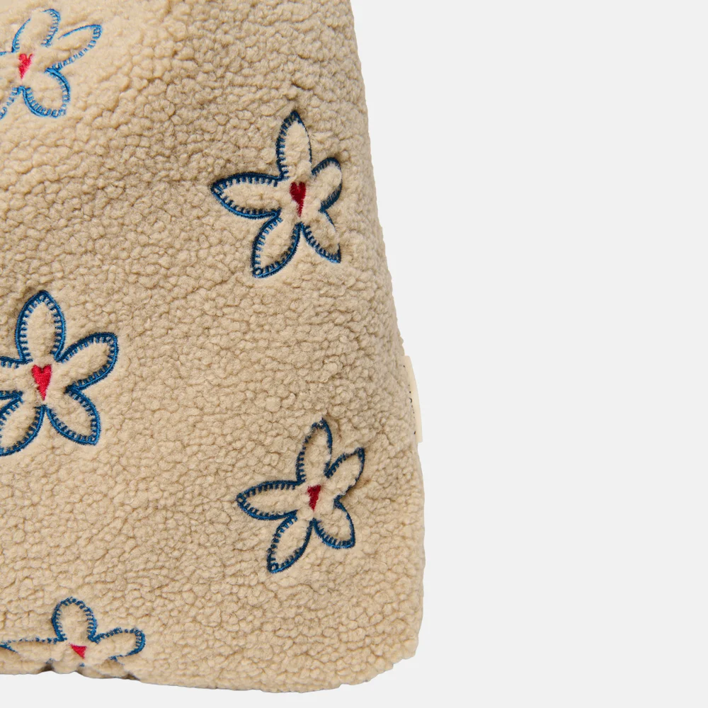 Studio Noos Teddy Embroidery mom bag shopper ecru bij Duifhuizen