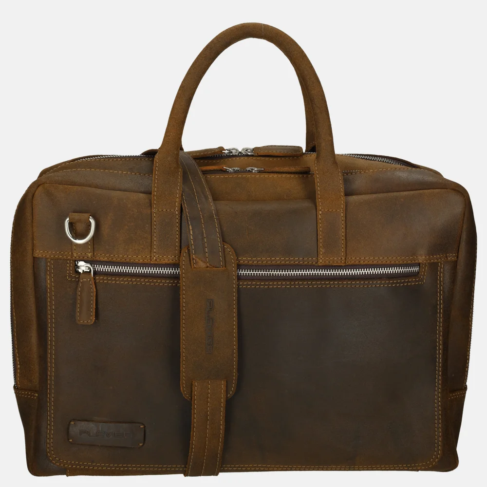 Plevier Coventry laptoptas 15 inch donkerbruin bij Duifhuizen