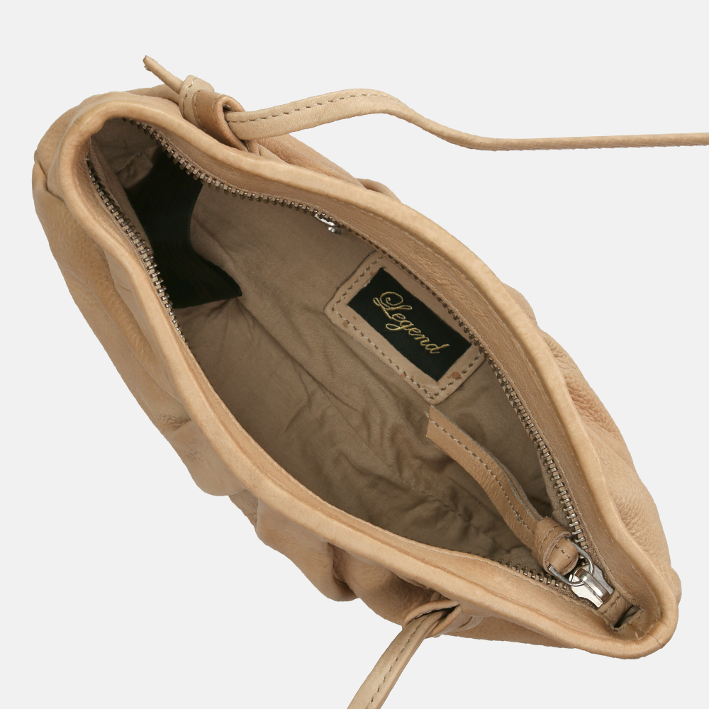 Legend Pesaro schoudertas beige bij Duifhuizen