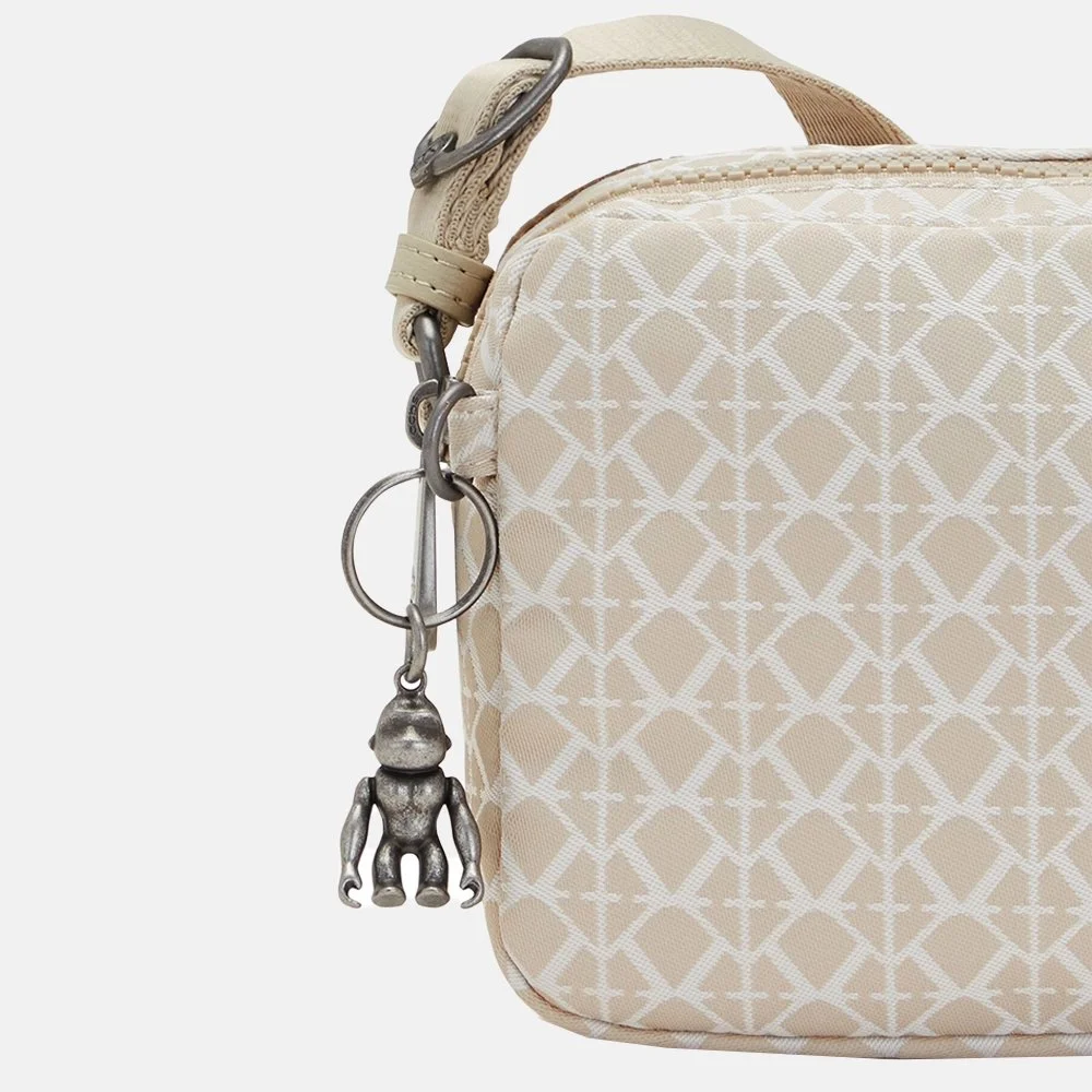 Kipling Milda crossbody tas signature beige bij Duifhuizen