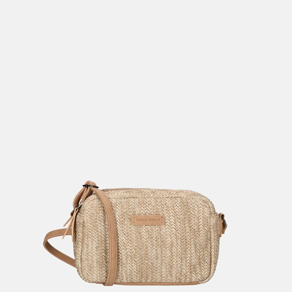 Enrico Benetti Raffia crossbody tas misty rose bij Duifhuizen