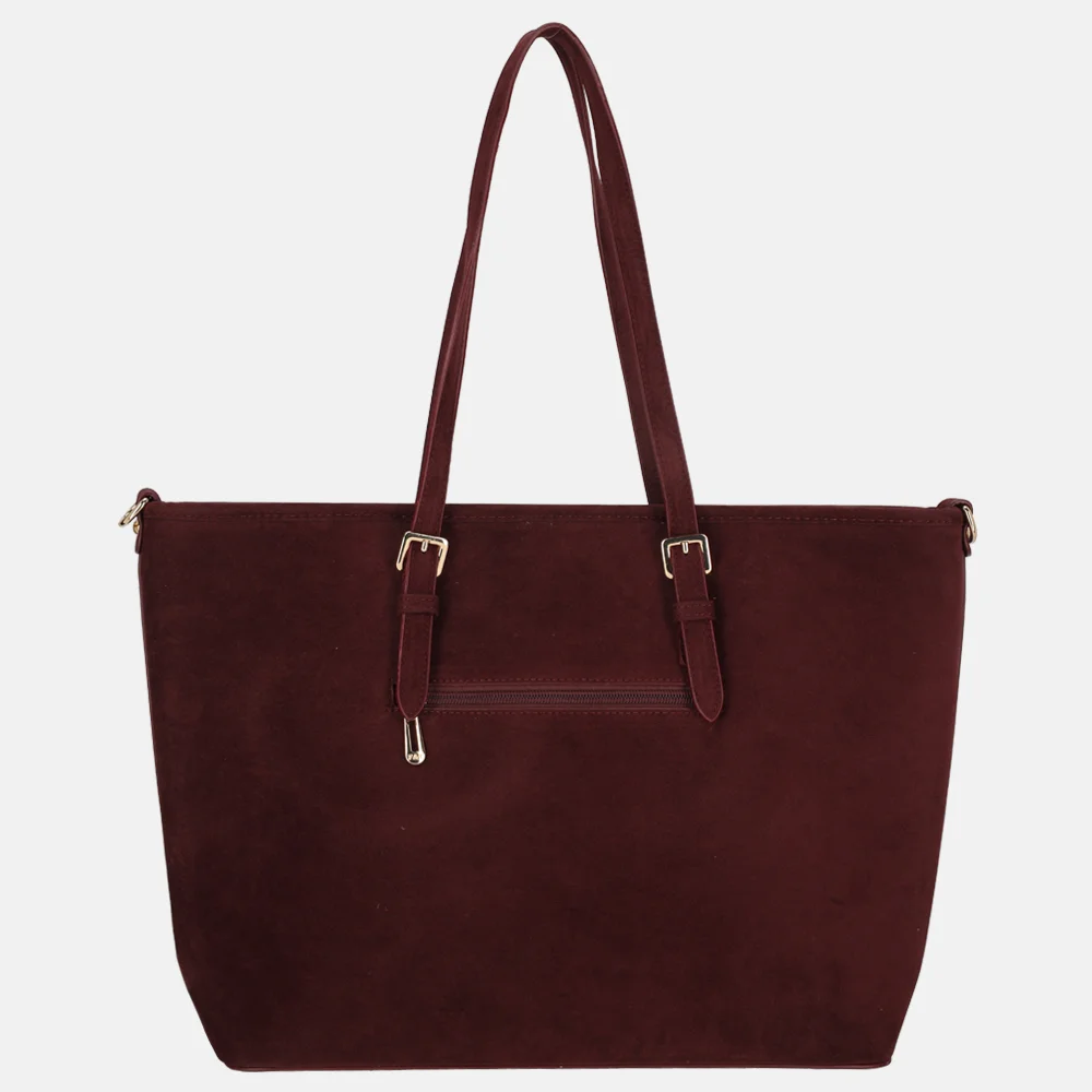 Flora & Co suedine shopper L bordeaux bij Duifhuizen