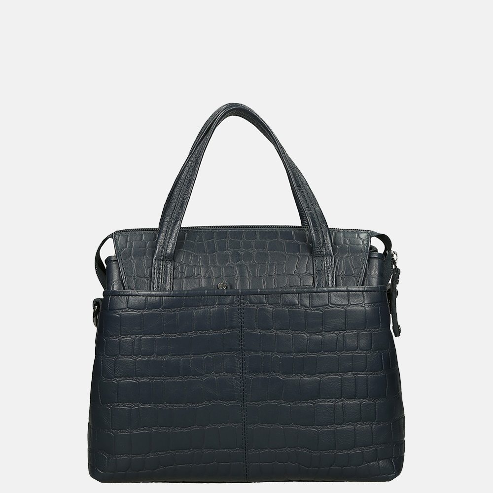 Berba Laguna handtas M croco navy bij Duifhuizen