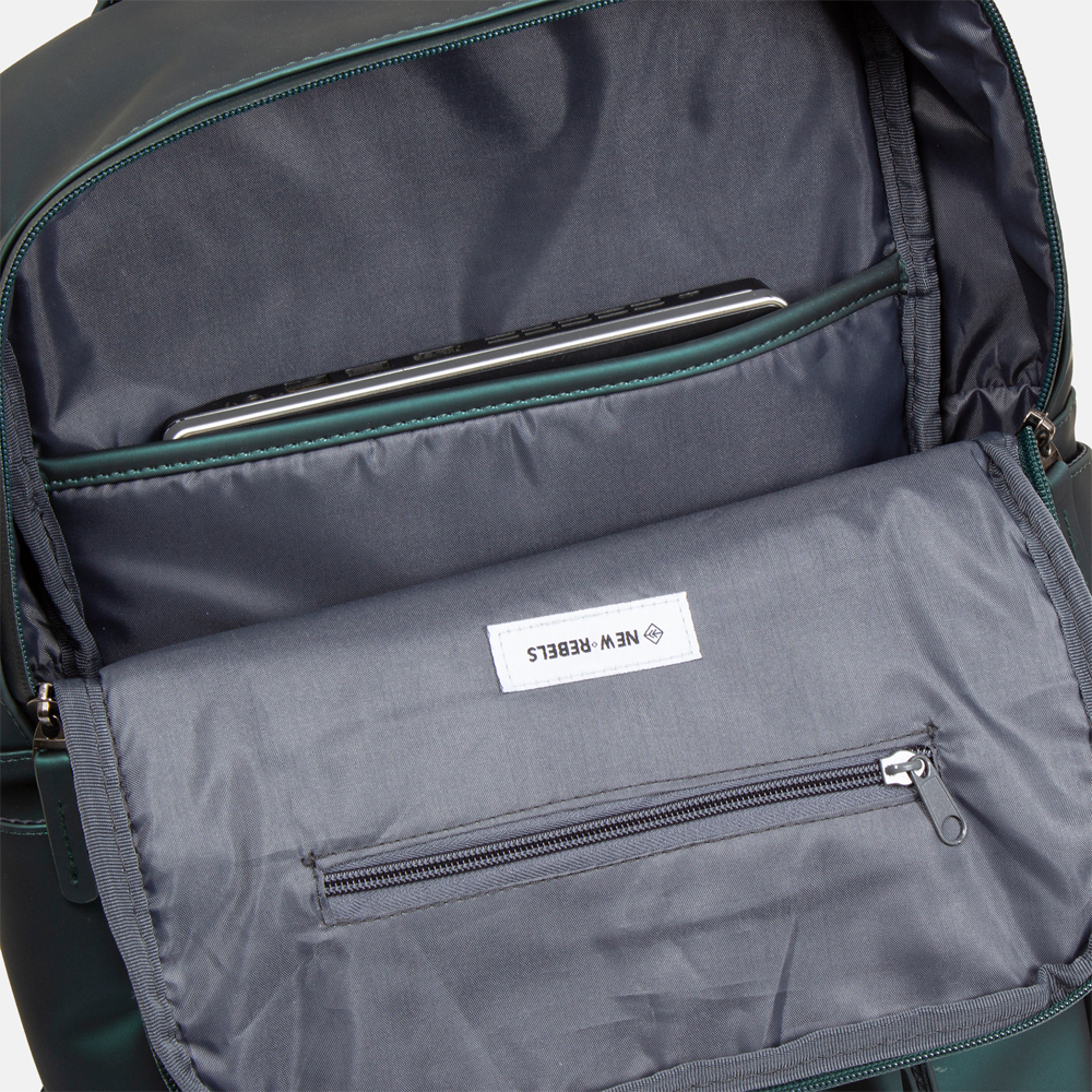 New Rebels Harper rugzak 14.1 inch dark green bij Duifhuizen