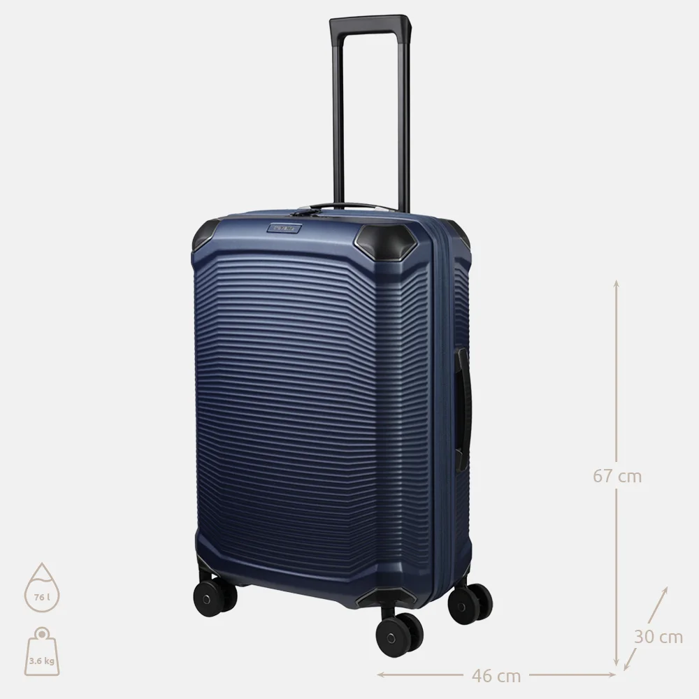 Travelite Millennium spinner reiskoffer 67 cm navy bij Duifhuizen