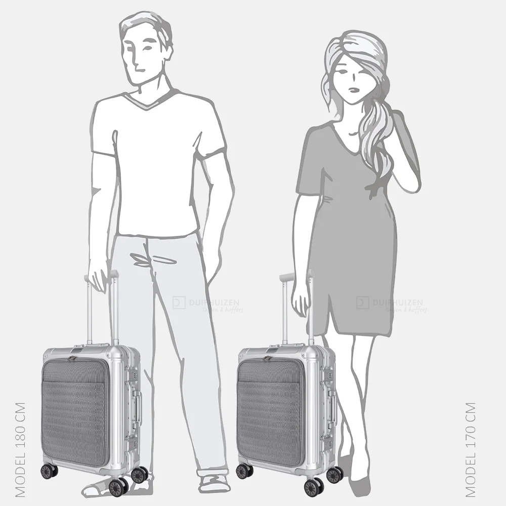 Travelite Next Frontpocket handbagage koffer 55 cm silver bij Duifhuizen