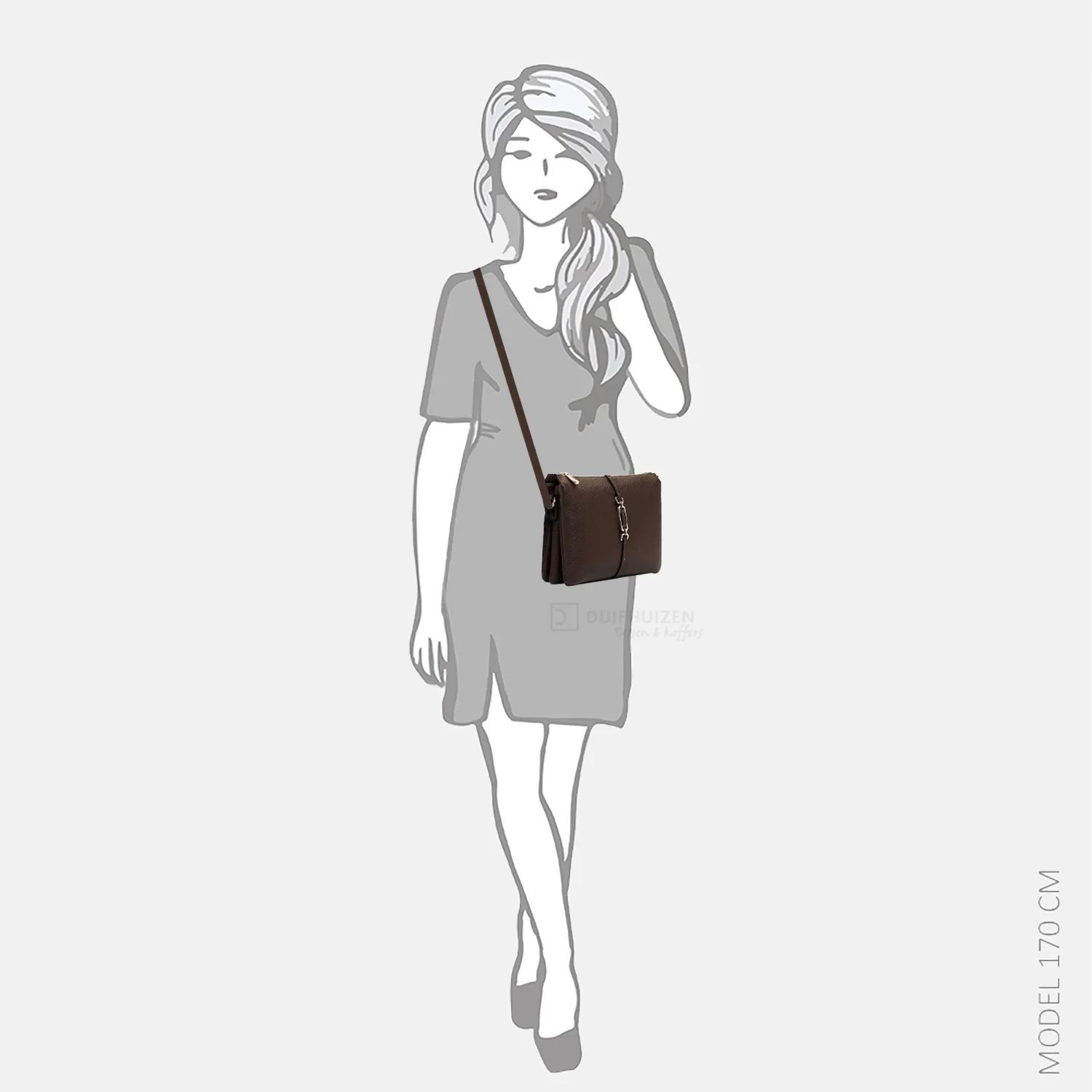 Emily & Noah Lewe crossbody tas brown bij Duifhuizen