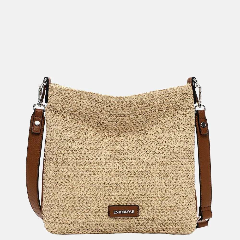 Emily & Noah Elda crossbody tas raffia sand bij Duifhuizen