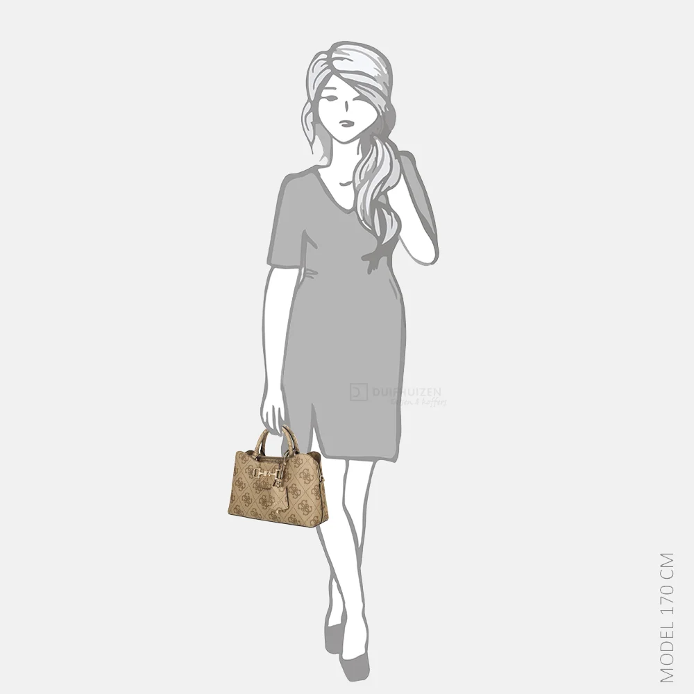 Guess Janie girlfriend handtas latte logo bij Duifhuizen