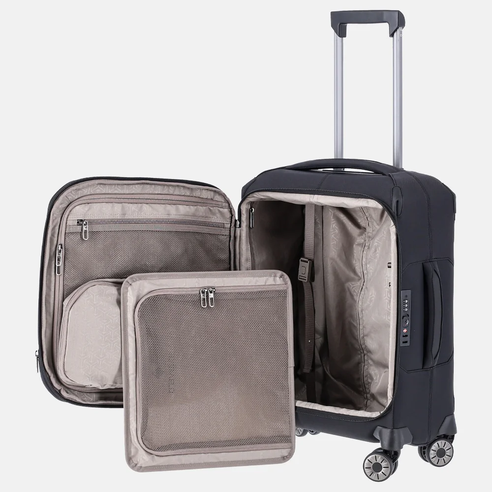 Travelite Priima handbagage koffer 55 cm black bij Duifhuizen