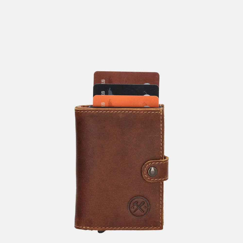 Hide & Stitches Safety Wallet pasjeshouder cognac bij Duifhuizen