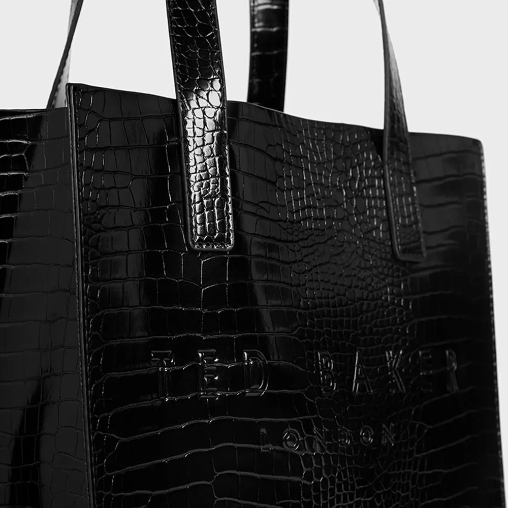 Ted Baker Reptcon shopper black bij Duifhuizen