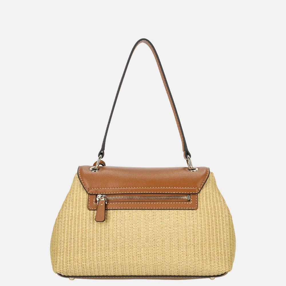 Guess Maggie schoudertas natural/caramel bij Duifhuizen