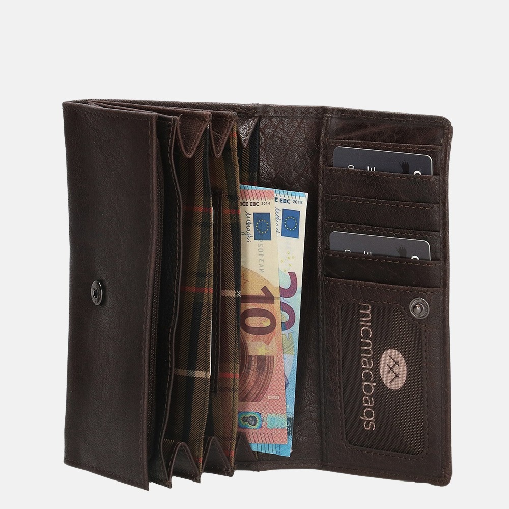 Micmacbags Legacy portemonnee dark brown bij Duifhuizen