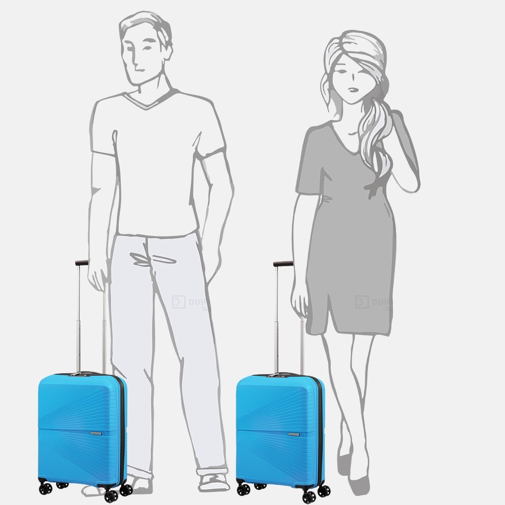 American Tourister Airconic handbagage spinner 55 cm sporty blue bij Duifhuizen