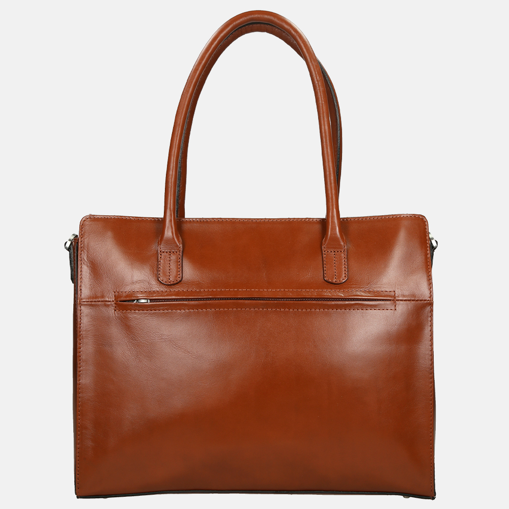 Claudio Ferrici Classico shopper 13.3 inch cuoio bij Duifhuizen